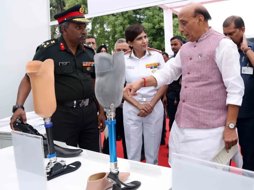 Rajnath Singh Reviewing