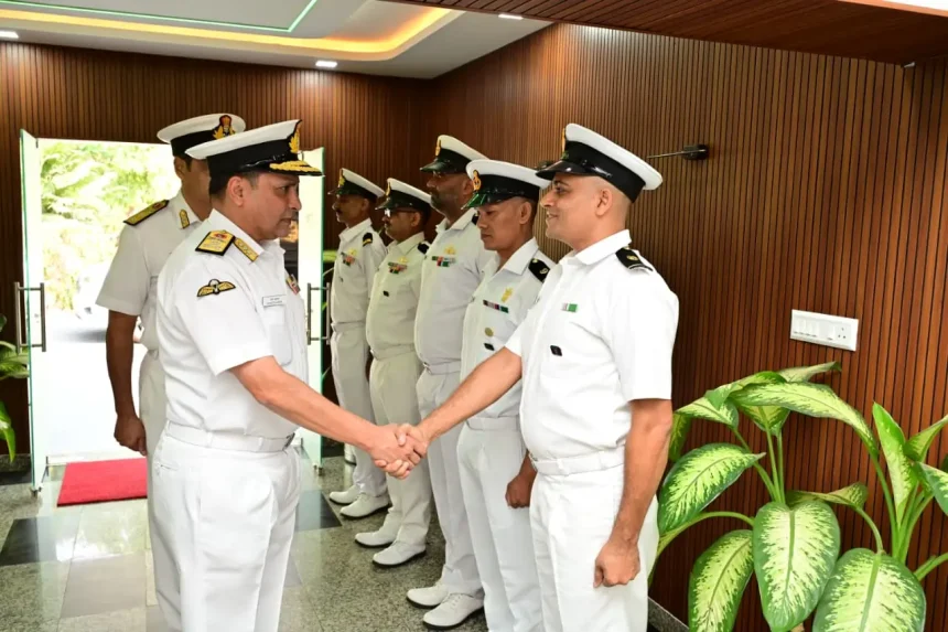 VAdm Sameer Saxena Shaking Hands