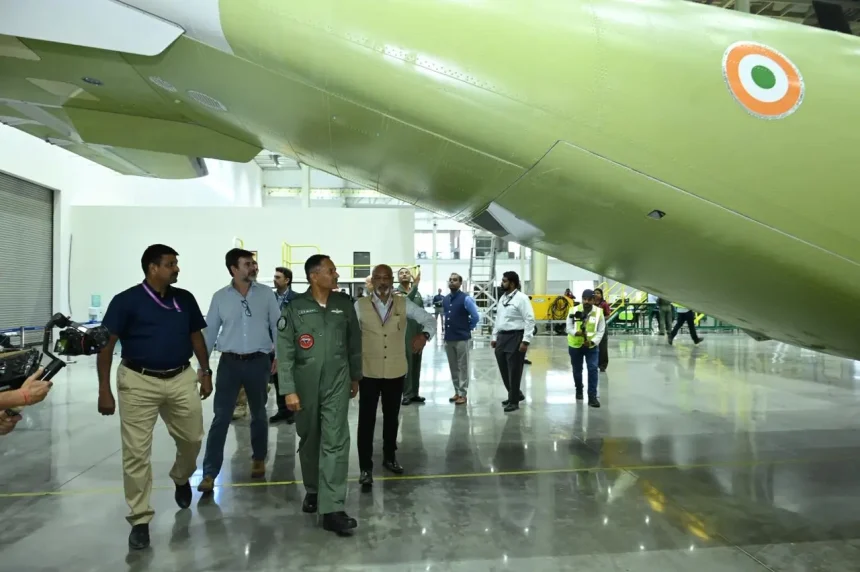 Air Marshal Awadhesh Kumar Bharti Reviewing