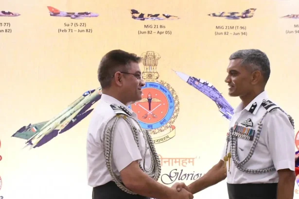 Air Marshal Nagesh Kapoor Shaking Hands