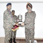 Capt Sudhir Kumar Tiwari Getting Trophy