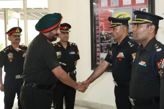 Lt Gen Manjinder Singh Shaking Hands