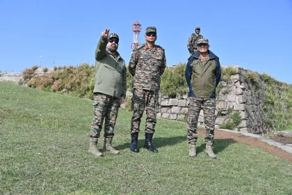 Lt Gen PK Mishra Reviewing