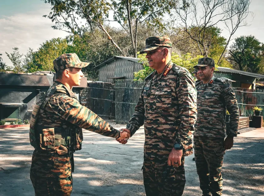 Lt Gen PK Mishra Shaking Hands