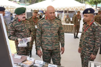 Lt Gen Pratik Sharma Reviewing