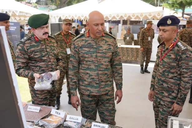 Lt Gen Pratik Sharma Reviewing