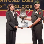 Lt Gen Puneet Ahuja Giving Trophy