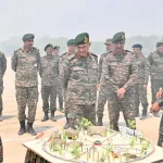 Lt Gen Pushpendra Singh Reviewing