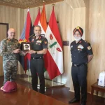 Lt Gen Vats with Maj Gen Bevli and Lt Gen Bhalla