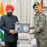 Maj Gen Manish Kumar with Lt Gen Gurmit Singh