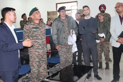 Maj Gen Sudhanshu Sharma Reviewing