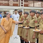 Officer Interacting with Cadets