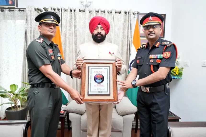 Officers with Lt Gen Gurmit Singh
