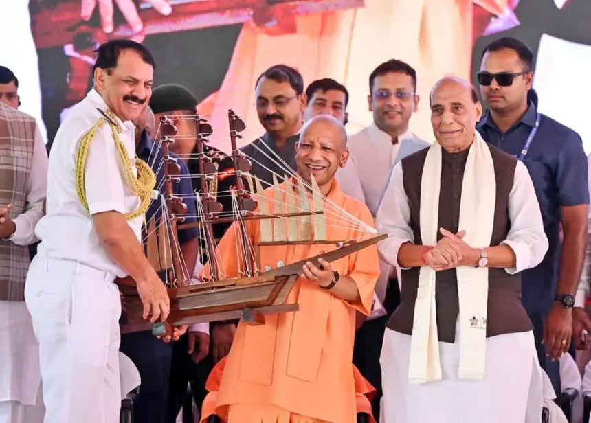 Rajnath Singh Yogi Ji and Adm DK Tripathi