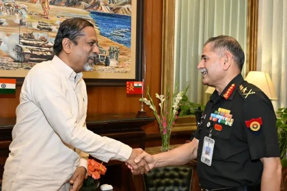 General Dwivedi Shaking Hands