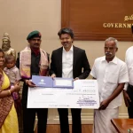 CM Vijay Felicitates Lance Naik A. Meenatchi Sundaram, Presents ₹48 Lakh Cheque