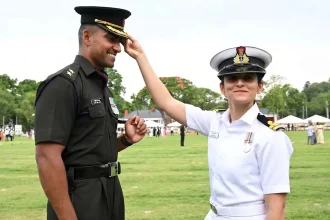 Navy Officer Wife Watches With Pride as Husband Becomes an Indian Army Officer