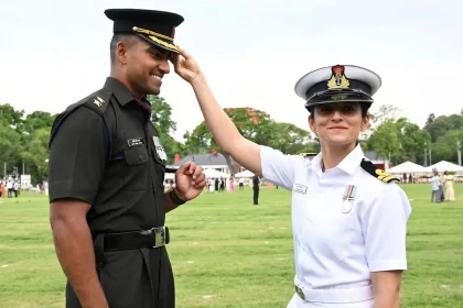 Navy Officer Wife Watches With Pride as Husband Becomes an Indian Army Officer