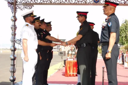 Lt Gen Devendra Sharma Shaking Hands