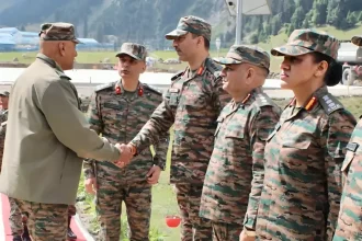 Lt Gen Pratik Sharma Shaking Hands