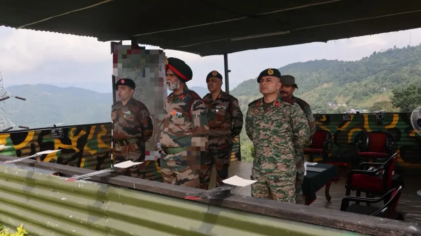 Maj Gen Harinder Singh Reviewing