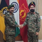 Maj Gen VK Patra Shaking Hands