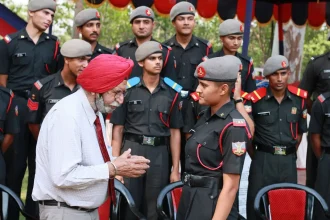 Officer Interacting with Cadet