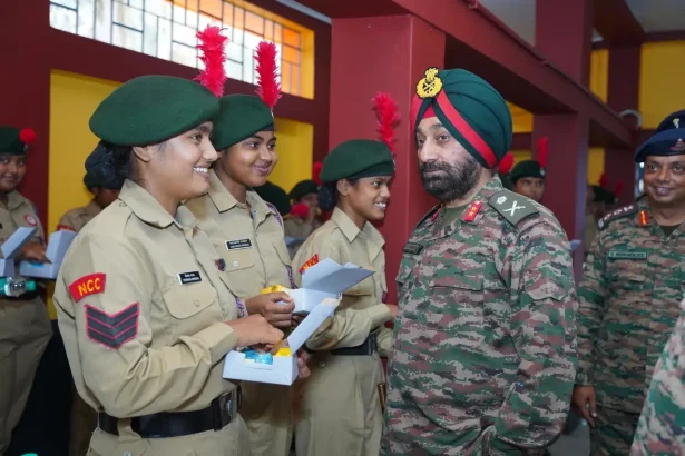 Officer with NCC Cadets 1