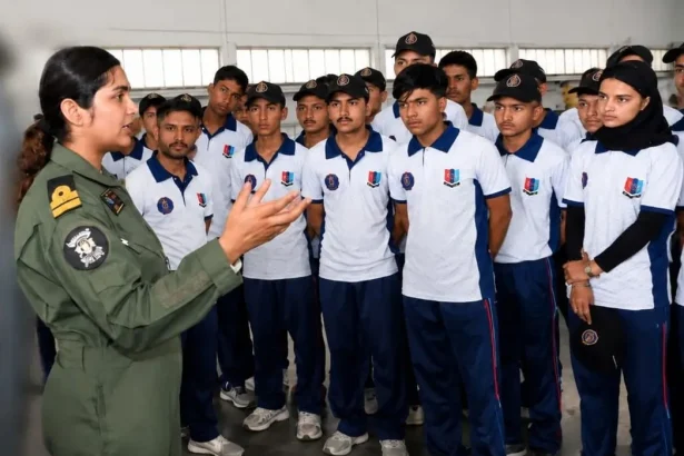 Officer with NCC Cadets