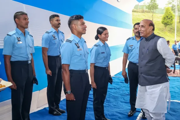 Rajnath Singh Interacting