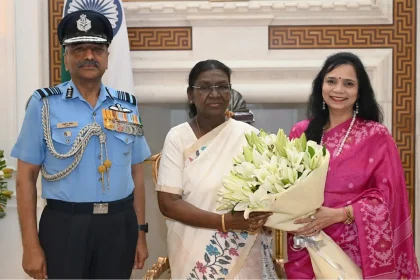 Air Marshal Ashutosh Dixit and His Wife with President