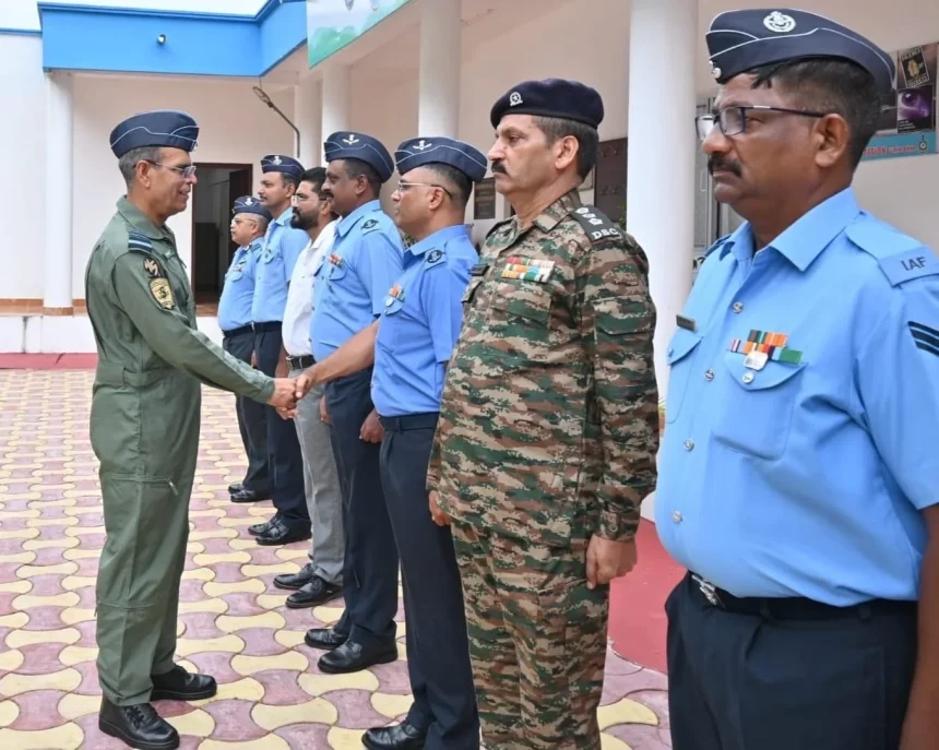Air Marshal Jasvir Singh Mann Reviews Operational Readiness at Air Force Station Suryalanka