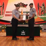 DG Assam Rifles Giving Award to Officer
