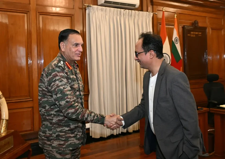 Gen Dhiraj Seth Shaking Hands