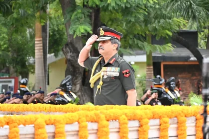 Lieutenant General Rajesh Pushkar Saluting