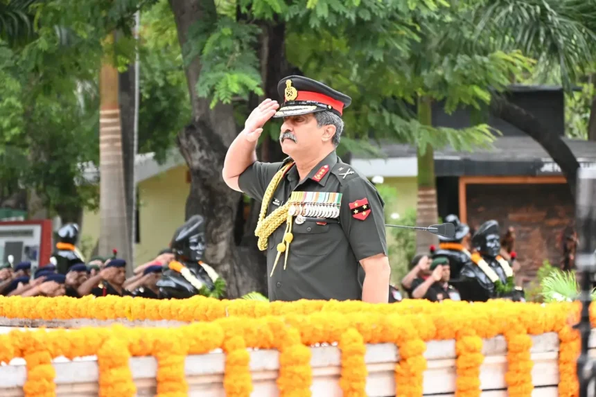 Lieutenant General Rajesh Pushkar Saluting