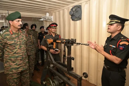 Lt Gen Devendra Sharma Reviewing