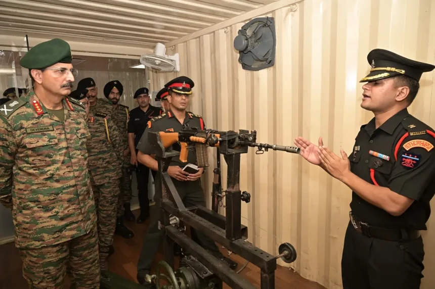 Lt Gen Devendra Sharma Reviewing