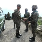 Lt Gen PK Mishra Shaking Hands