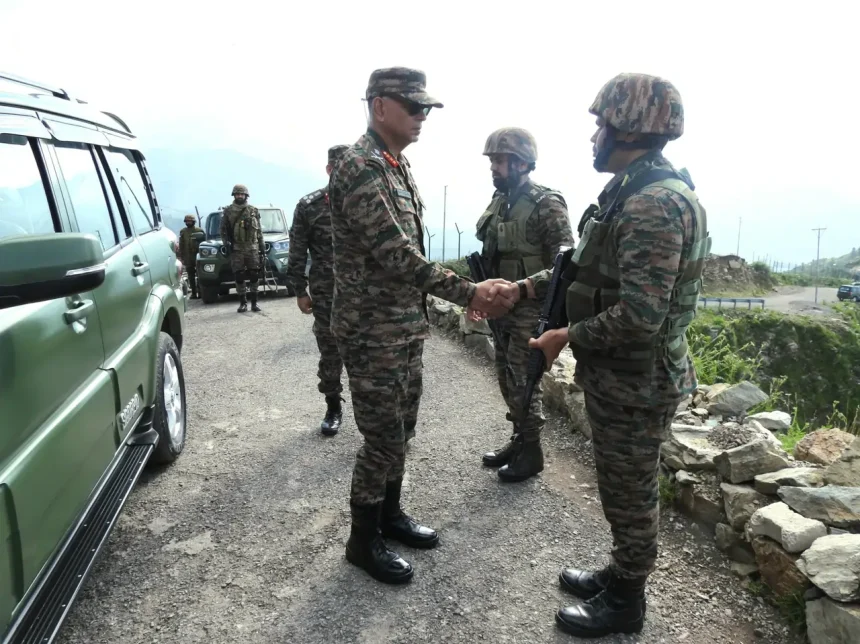 Lt Gen PK Mishra Shaking Hands