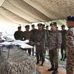 Lt Gen Rajesh Pushkar Reviewing