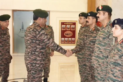 Lt Gen Rajesh Pushkar Shaking Hands