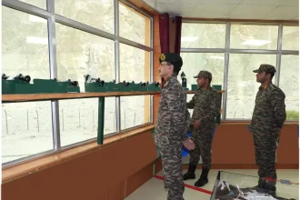Lt Gen VPS Kaushik Reviewing