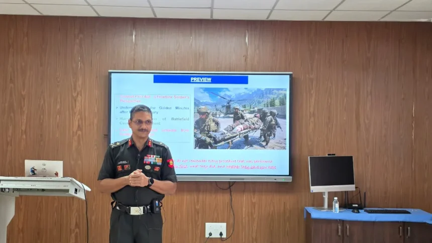 Major General Maneesh Kukrety Addresses Yodha Rakshak Course on Combat First Aid and Battlefield Readiness
