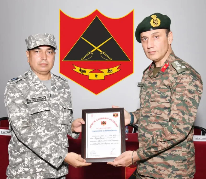 Officer Giving Award