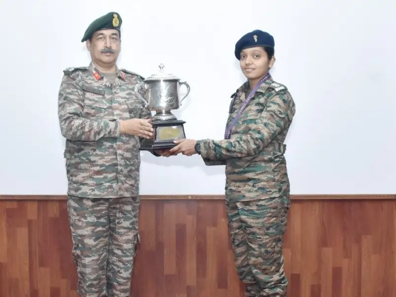 Officer Giving Trophy