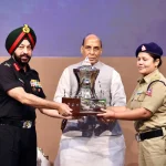 Rajnath Singh Giving Trophy