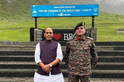 Defence Minister Rajnath Singh Visits Zojila Pass, Interacts with Soldiers En Route to Kargil Vijay Diwas