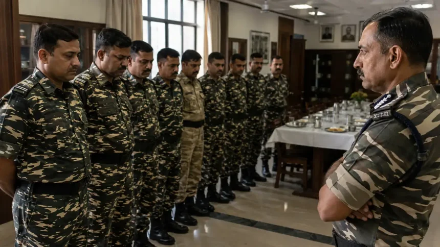 सीआरपीएफ ने वरिष्ठ के कार्य-दोपहर भोज से नदारद रहने पर 8 अधिकारियों पर कार्रवाई की
