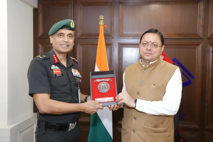 Lieutenant General Virendra Vats Meets Uttarakhand Chief Minister Pushkar Singh Dhami, Discusses NCC Expansion in Border Areas